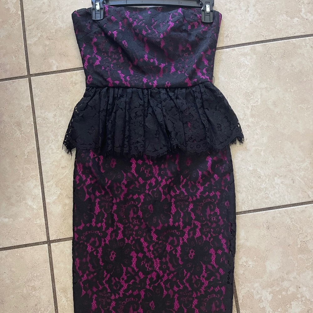 Strapless Lace Pencil Dress